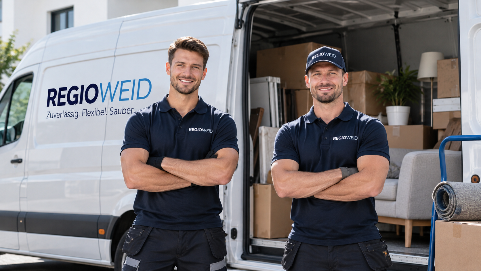 Das REGIOWEID-Team vor dem Firmentransporter